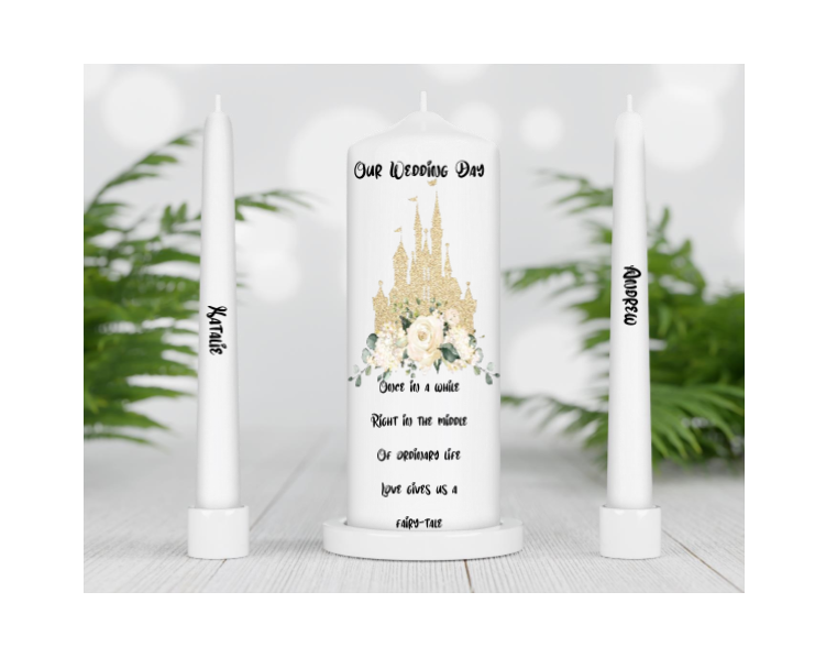 Disney Fairytale wedding candle set
