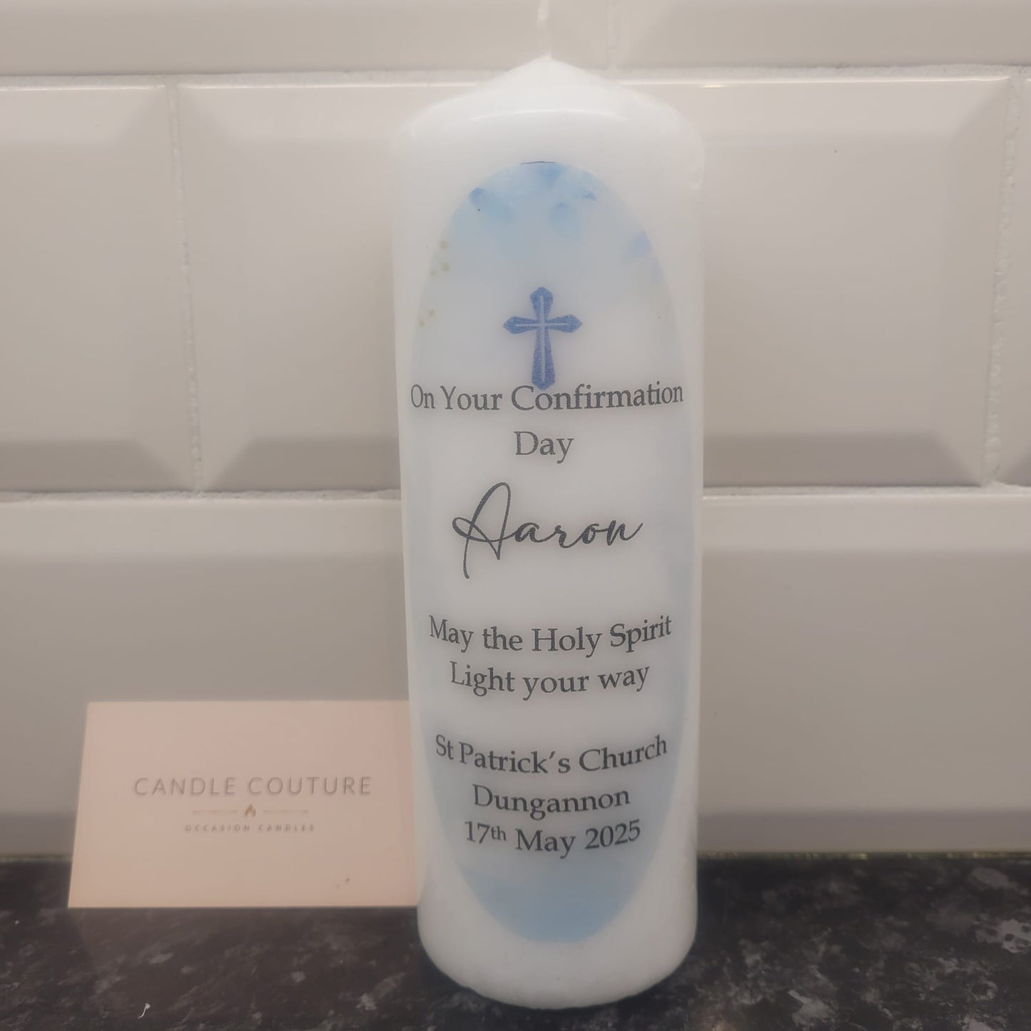 Blue Oval with Cross