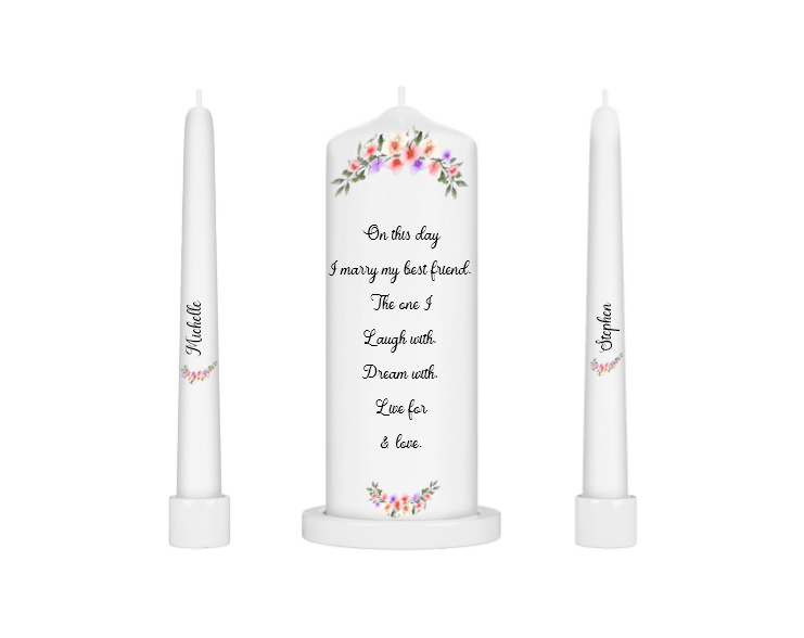 Orchid wedding unity candles