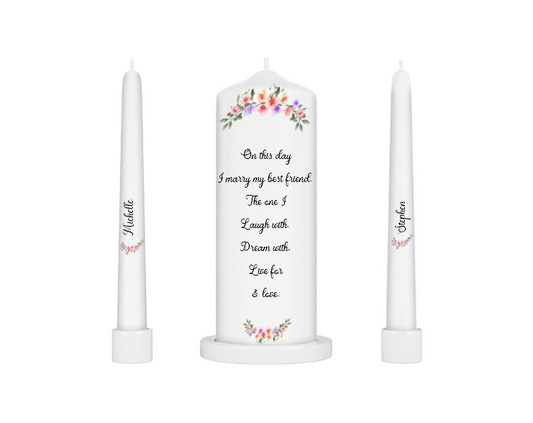 Orchid wedding unity candles