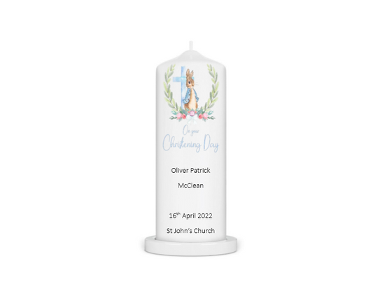 Peter Rabbit Christening Candle