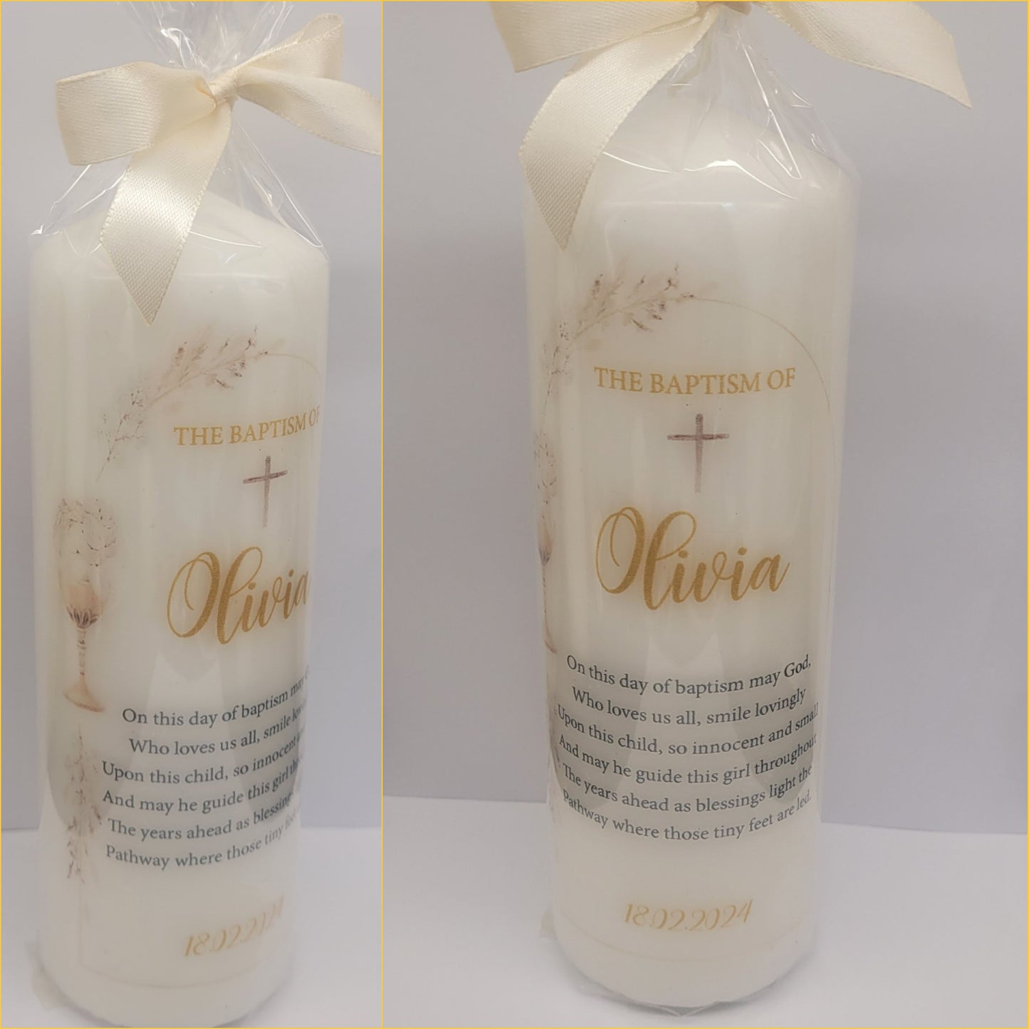 Boho Baptism Candle